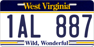 WV license plate 1AL887