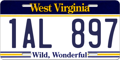 WV license plate 1AL897