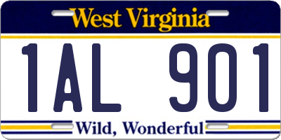 WV license plate 1AL901