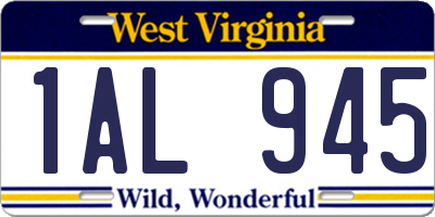 WV license plate 1AL945