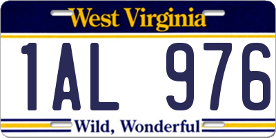 WV license plate 1AL976