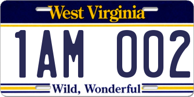 WV license plate 1AM002