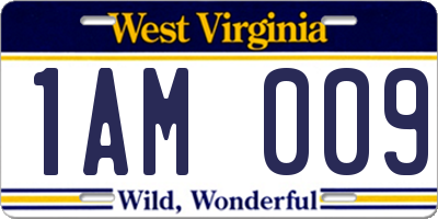 WV license plate 1AM009