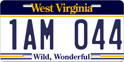 WV license plate 1AM044