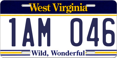 WV license plate 1AM046