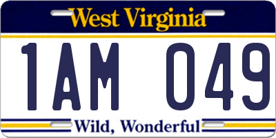 WV license plate 1AM049