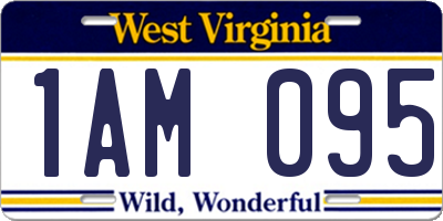 WV license plate 1AM095