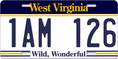 WV license plate 1AM126