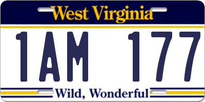 WV license plate 1AM177