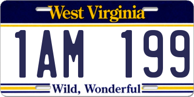 WV license plate 1AM199