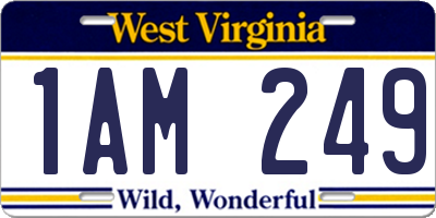 WV license plate 1AM249