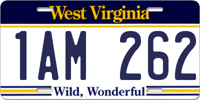 WV license plate 1AM262
