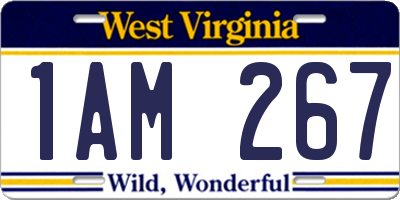 WV license plate 1AM267