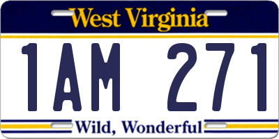 WV license plate 1AM271