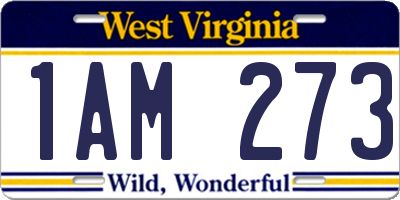 WV license plate 1AM273
