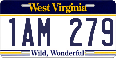 WV license plate 1AM279