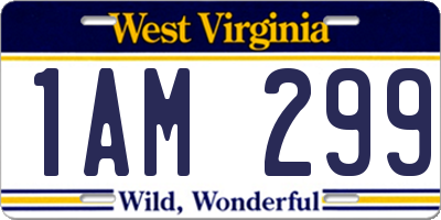 WV license plate 1AM299