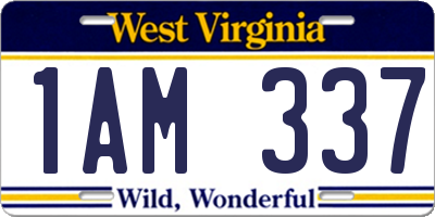 WV license plate 1AM337