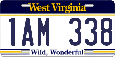 WV license plate 1AM338