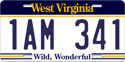 WV license plate 1AM341