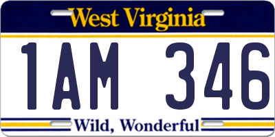 WV license plate 1AM346