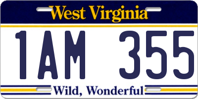WV license plate 1AM355