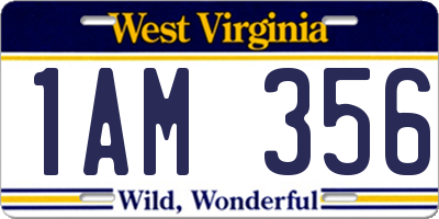 WV license plate 1AM356