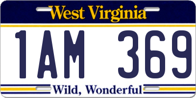 WV license plate 1AM369