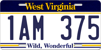 WV license plate 1AM375