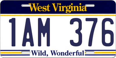 WV license plate 1AM376