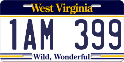 WV license plate 1AM399