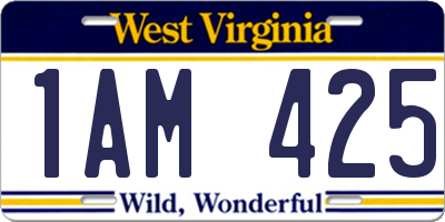 WV license plate 1AM425