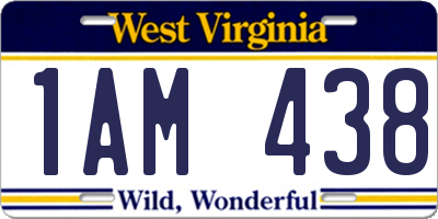 WV license plate 1AM438