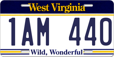 WV license plate 1AM440