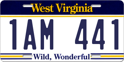 WV license plate 1AM441