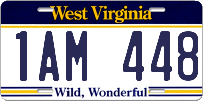 WV license plate 1AM448