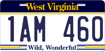 WV license plate 1AM460