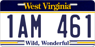 WV license plate 1AM461