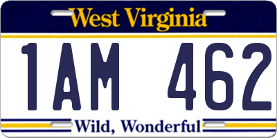 WV license plate 1AM462
