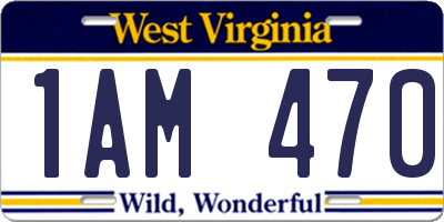 WV license plate 1AM470