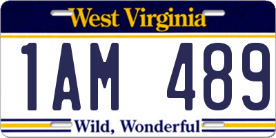 WV license plate 1AM489