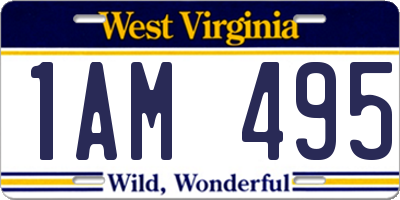 WV license plate 1AM495