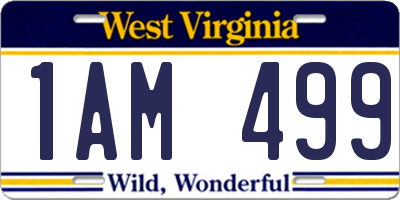 WV license plate 1AM499