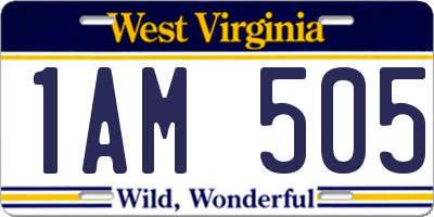 WV license plate 1AM505