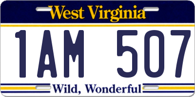 WV license plate 1AM507