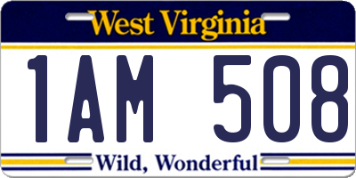 WV license plate 1AM508