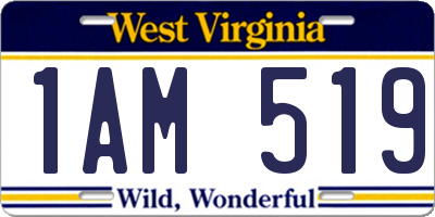 WV license plate 1AM519