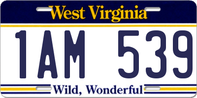 WV license plate 1AM539