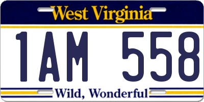 WV license plate 1AM558