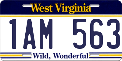 WV license plate 1AM563